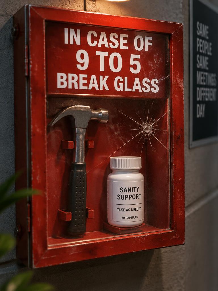 Red emergency box: in case of 9 to 5, break glass